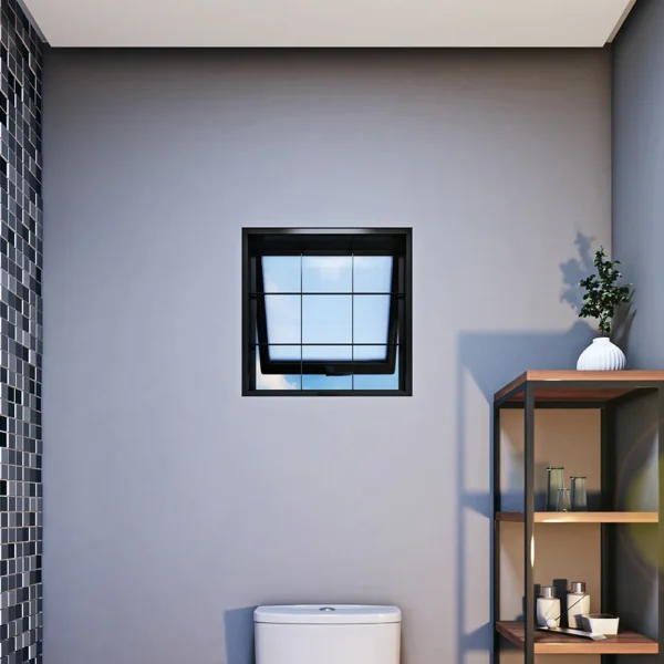 Janela Maxim Ar Aço Pintado Preta e Vidro com Grade Quadrada Ullian - Image 3