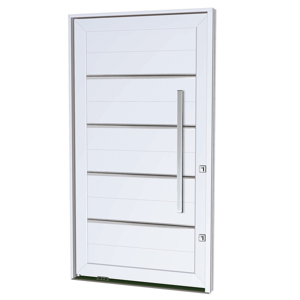 Porta Pivotante Alumínio Branco com Friso e Puxador Ullian - Image 2